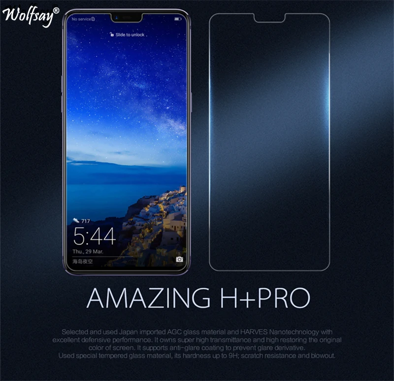 Wolfsay 2 шт Стекло для телефона OPPO R15 Pro Защитная пленка экрана закаленное стекло