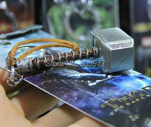 Горячая Marvel Мстители Тор оригина Тор's брелок для ключей в форме молотка Mjolnir Raytheon металлический брелок 12 шт./партия фильм ювелирные изделия