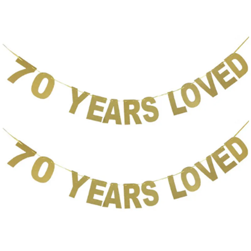 Счастливый День рождения 30/40/50/60/70/80/90 лет любимым со сверкающими золотистыми баннер на день рождения Свадебная вечеринка деко Anniversaire расходные материалы