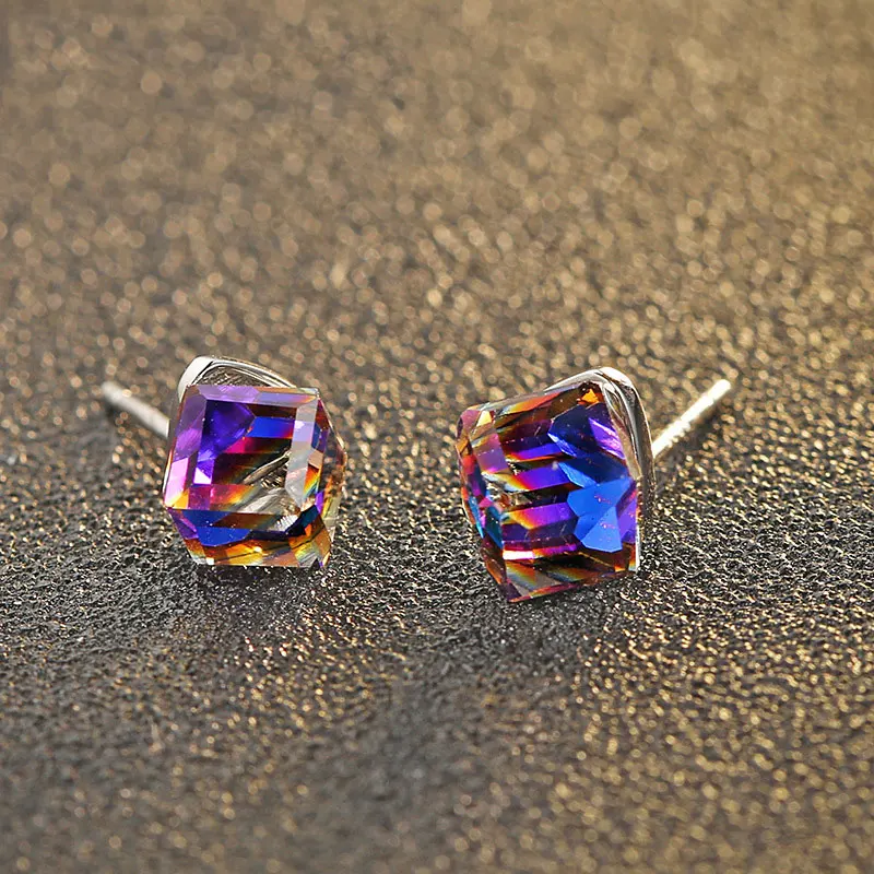 Женские серьги гвоздики из серебра 925 пробы|cube earrings|stud earringsearrings women |