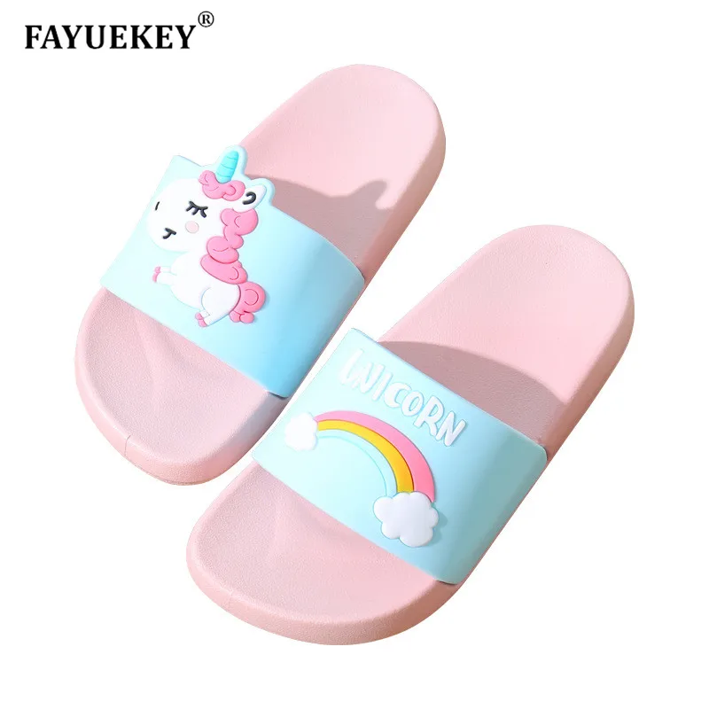 Домашние летние тапочки FAYUEKEY для девочек и мальчиков детские с милым мультяшным