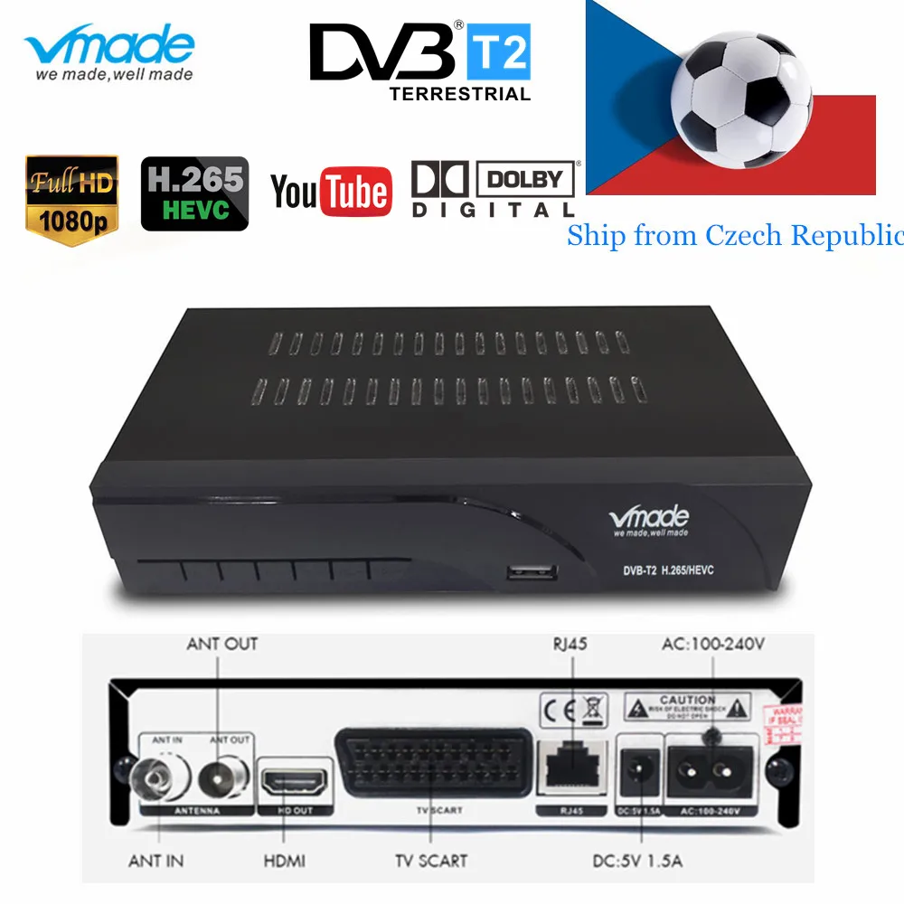 Vmade Новейшие полностью HD цифровой DVB T2 K6 Scart Наземное ТВ приемник тюнер Поддержка