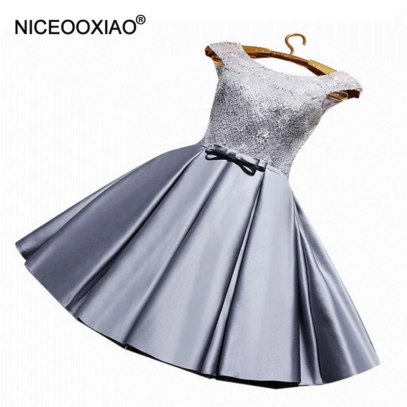 NICEOOXIAO New Girl Dress O-Neck Perspective Straps Evening Lace Sequined Short Party Ball Gown Formal Plus Size 90 | Свадьбы и
