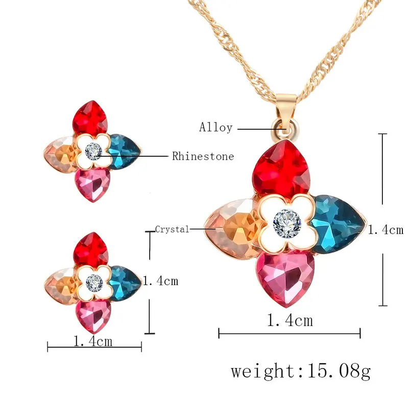 Комплект из колье и серёг с австрийским кристаллом|jewelry making tool set|set of jewelryjewelry sets for