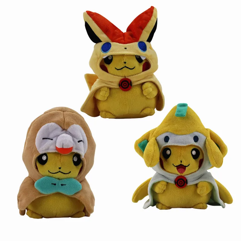 18-20 см 3 шт./партия Victini Jirachi Rowlet плюшевая кукла-игрушка из мультфильма милое животное косплей мягкая Аниме Кукла для подарка на день рождения