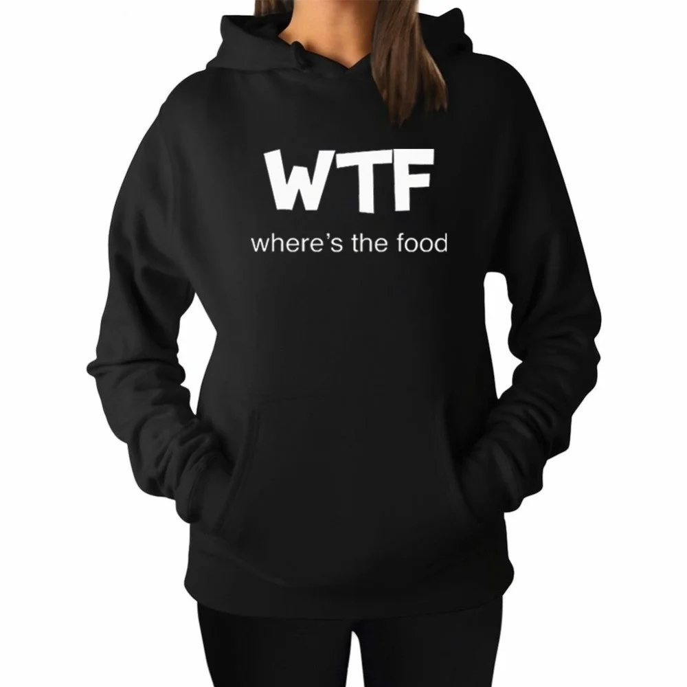 

Модная женская толстовка WTF с надписью «What's the food», толстовка с круглым вырезом, белая, серая, черная, удобная толстовка, худи гранж, tumblr