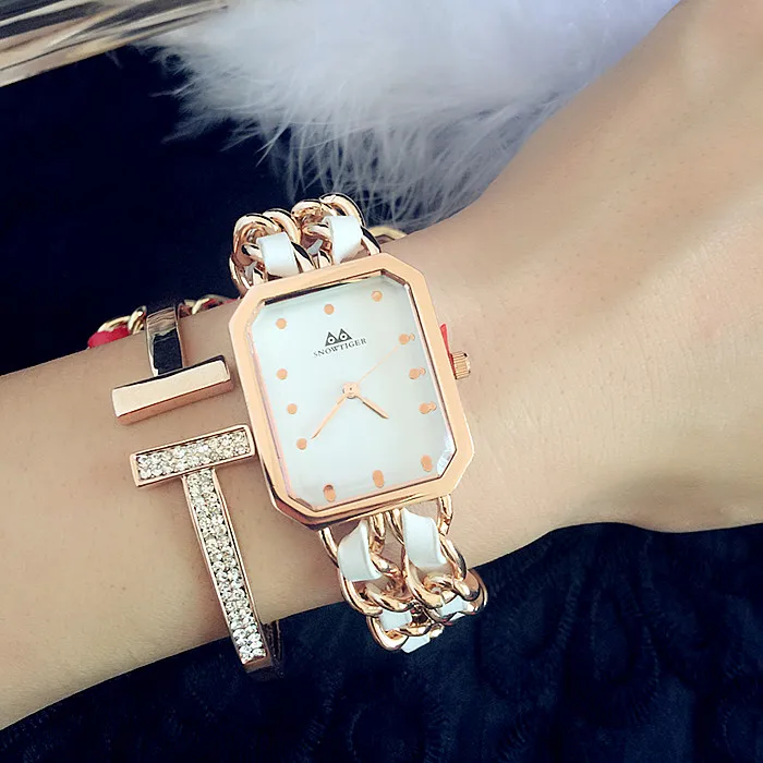 Женские кварцевые часы с квадратным циферблатом маленькие очаровательные