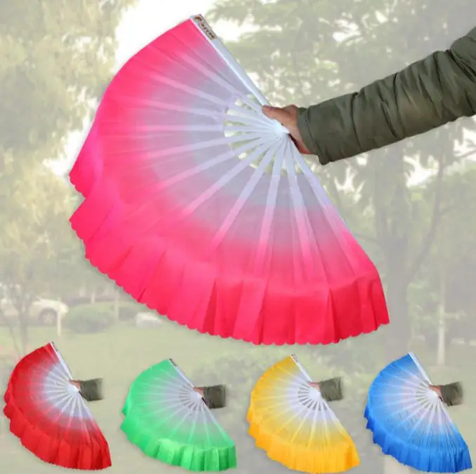 

50pcs Fashion Gradient color Chinese silk dance fan KungFu FAN Belly Dancing Fans For Wedding Party Gift Favor SN232