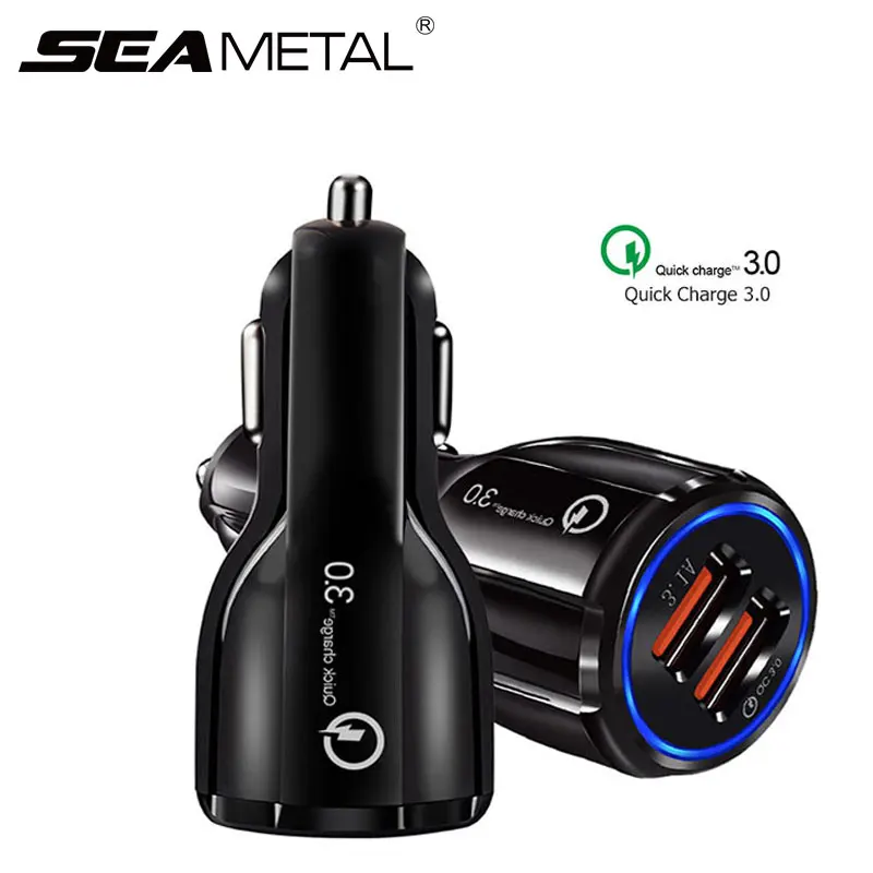 QC3.0 3.1A 12 V автомобиль Зарядное устройство для быстрой зарядки с двумя портами USB автомобильный прикуриватель адаптер для iPhone samsung планшет Mp3 автомобильные аксессуары