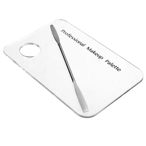 Палитра для макияжа, прозрачные акриловые пластины для стемпинга ногтей, для смешивания гель-лака, основа для век, стержень из нержавеющей стали для маникюра