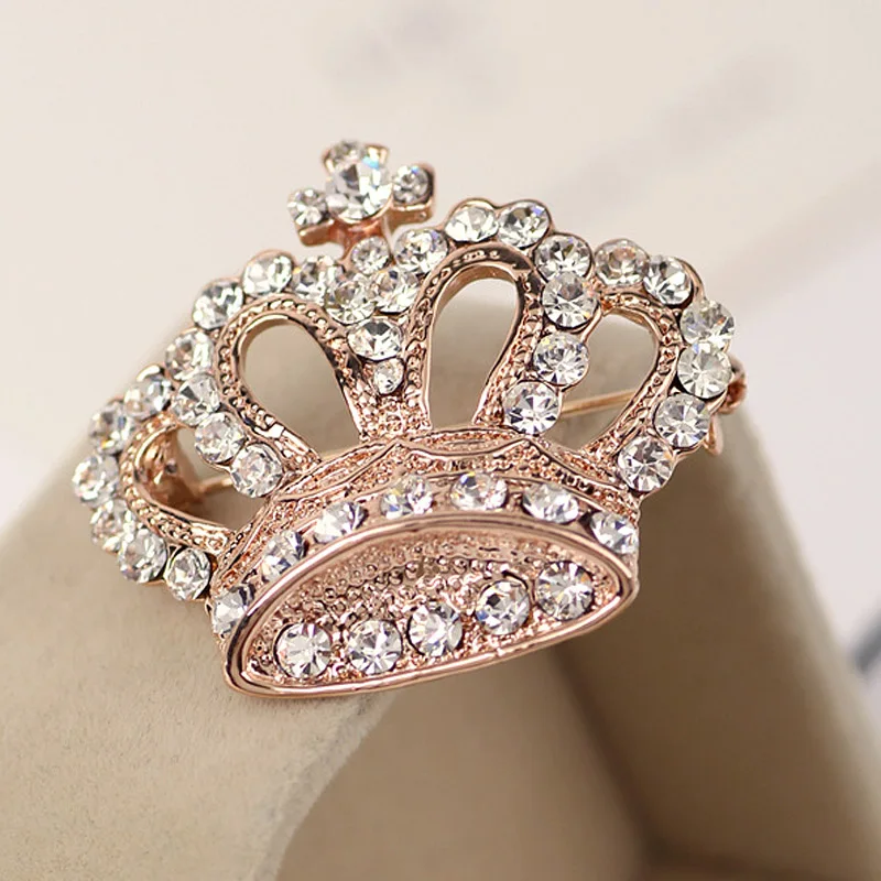 Модная женская брошь в форме короны изящная Праздничная булавка для платья @