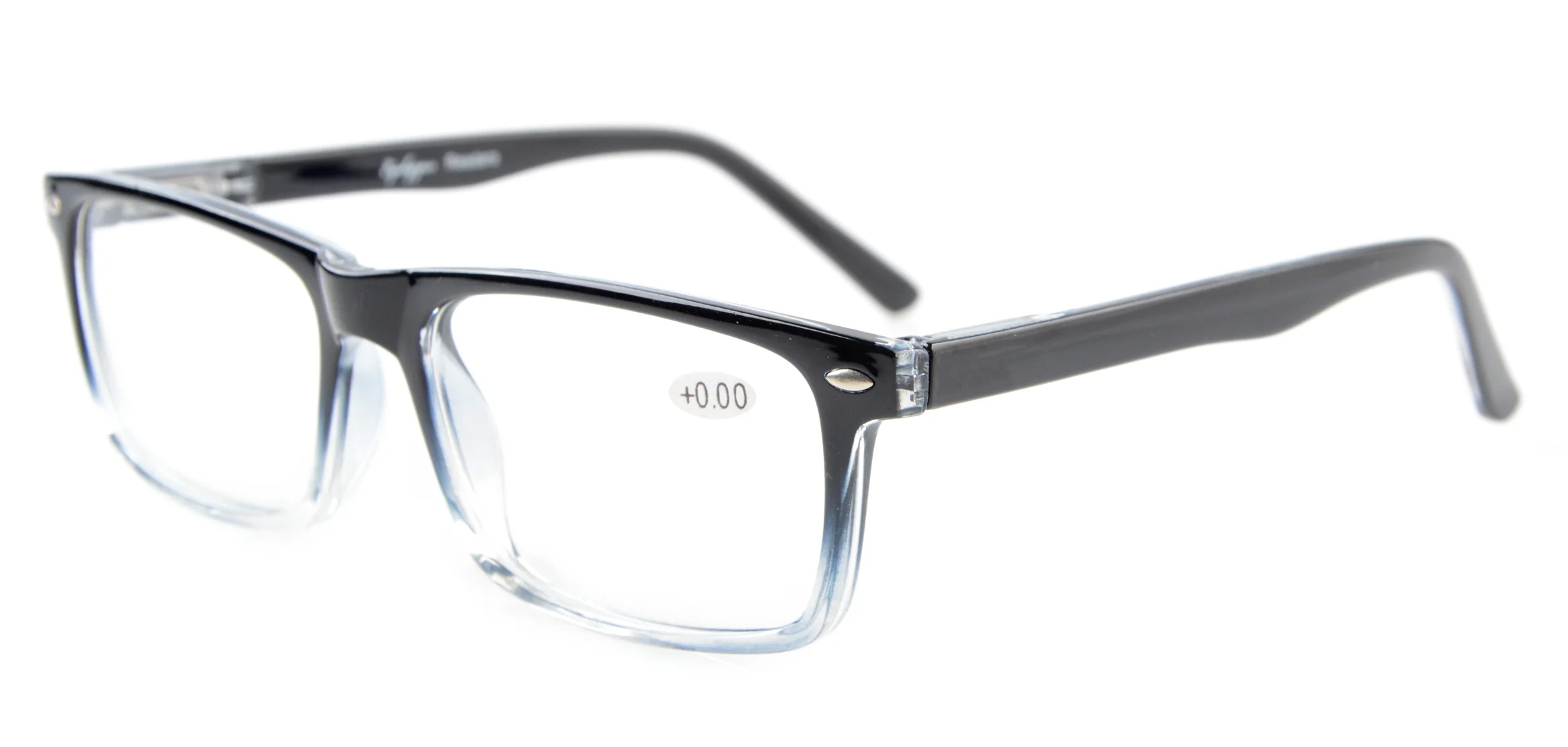 R899-6 очки для чтения с пружинными петлями, очки для чтения для мужчин и женщин+ 0,00-+ 4,00 - Цвет оправы: Black Clear