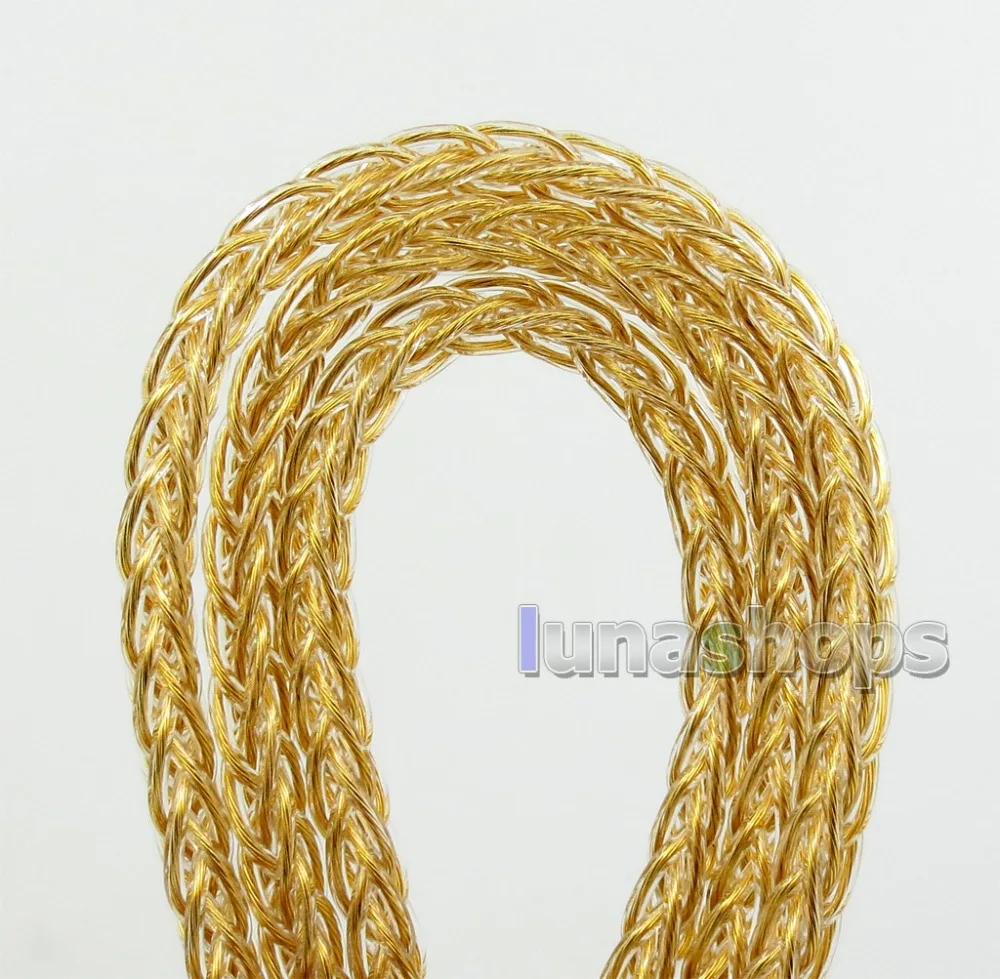 LN006210 8*(7*0,14 мм) 8 ядер 99.99% чистое серебро+ Позолоченные Наушники DIY пользовательский кабель(не Telf) 8*1,15 мм OD: 4 мм acrolink