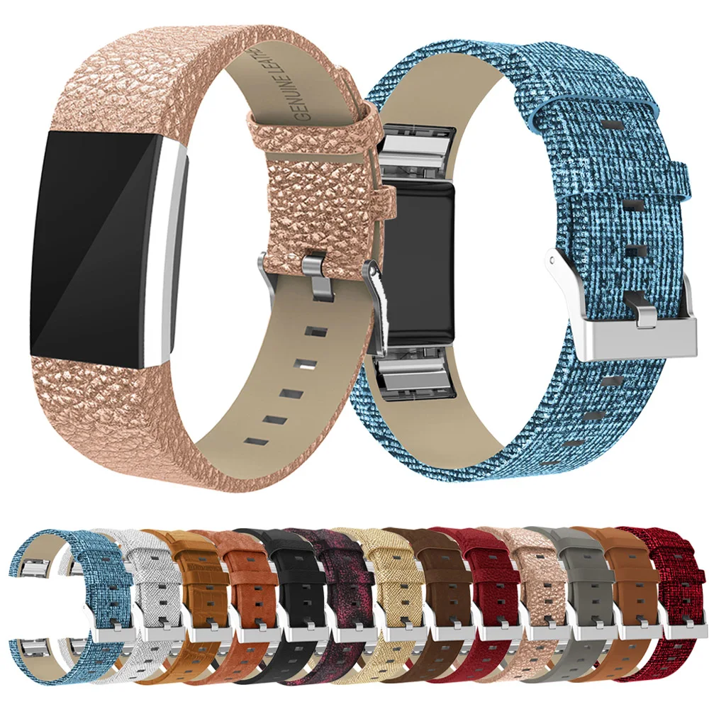 Замена для Fitbit Charge 2 кожаный ремешок сменный Смарт фитнес с нержавеющей пряжкой