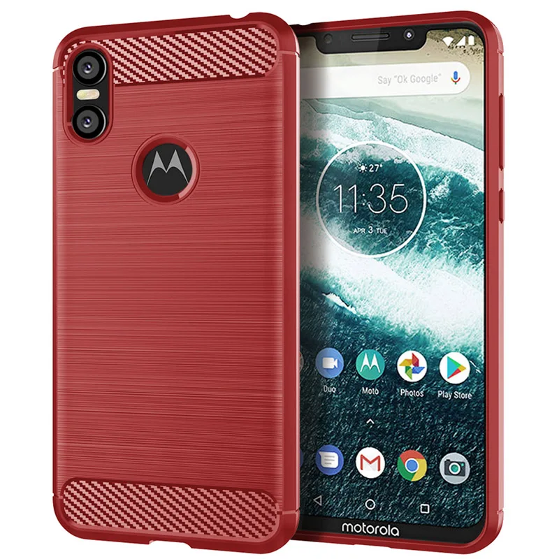 Red003 Углеродное волокно чехол для Moto один чехол для Moto One Vision P30 G7 Z3 Z2 G6 G5 G5S E5 E3 E4 C Plus Play Force P40 X4 E6 крышка - Цвет: Red003