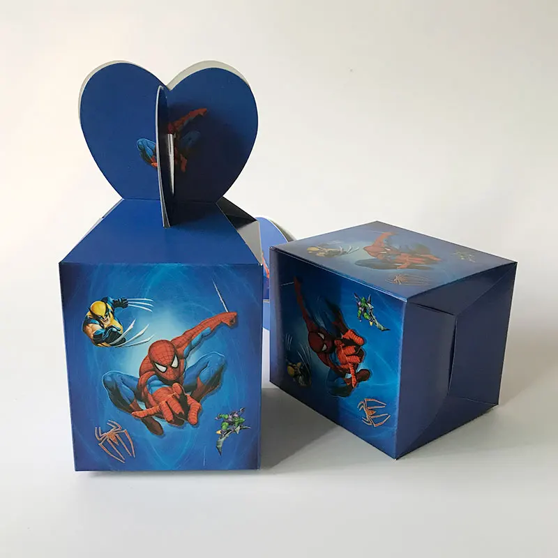 12 шт мультфильм паук Герой конфеты коробка Дети День рождения украшения