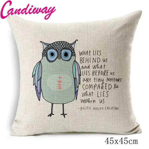 Наволочка в виде совы из хлопка и льна 45x45 см NB014|pillowcase cotton|owl pillowcasecotton pillowcases |