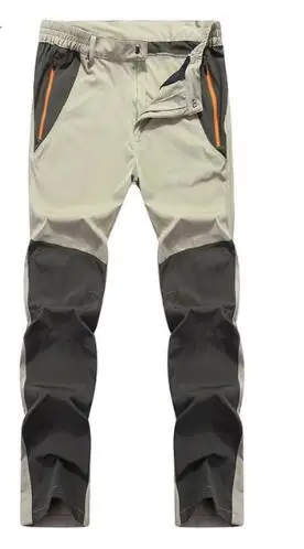 Khaki Army Green Мужские дышащие брюки для рыбалки, походные быстросохнущие спортивные брюки для альпинизма, эластичные тонкие брюки, защищающие от УФ-излучения, мужские брюки - Цвет: Khaki Army Green
