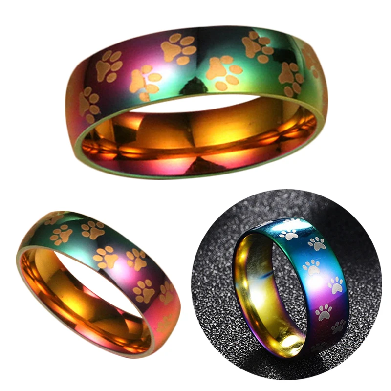 Женское кольцо из нержавеющей стали с принтом лапы 1 шт.|pcs rings|ring ringfashion rings |
