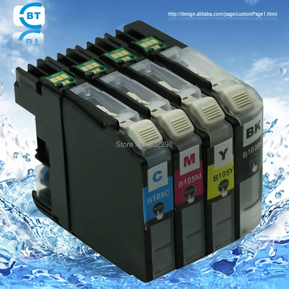 4 шт. совместимый картридж brother LC107bk /LC105 для фотографий/J4410DW/J4510DW/J4610DW/J4710DW/J6520DW