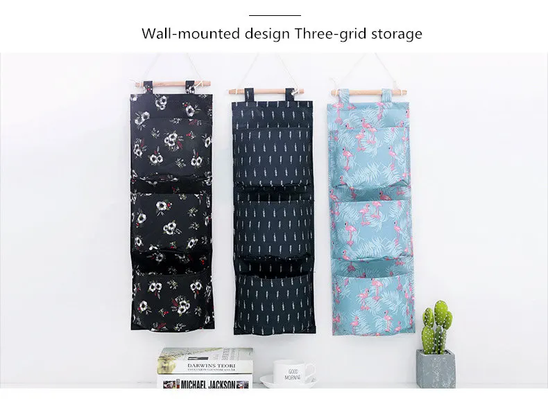 Печатный стиль многофункциональная сумка для хранения косметический Органайзер Ткань Оксфорд коробка для хранения 3 кармана шкаф настенный мешочек игрушки контейнер