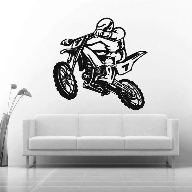 Мотоцикл Обои Съемные наклейки на стену для гостиной мальчиков Спальня домашний