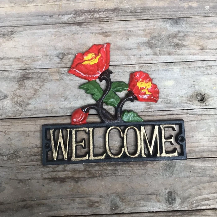 Пара влюбленных знак Добро пожаловать Greeter чугунные производство Garden Stake подарки