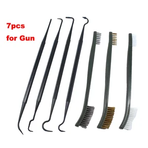 Набор инструментов для чистки охотничьего ружья, 3 шт., стальная проволока + 4 шт. нейлоновых отмычек, универсальный набор для чистки ружья, аксессуары для тактического ружья