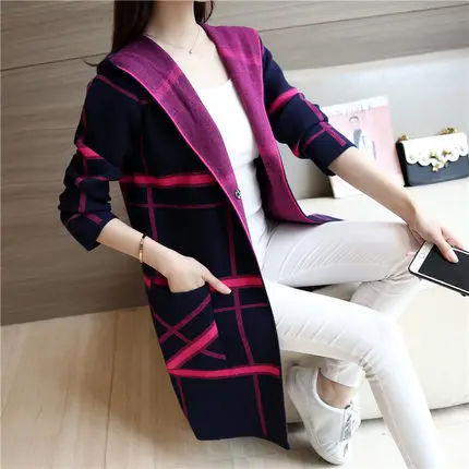Autumn and winter sweater cardigan autumn female new women's Harajuku in the long section of knitted jacket women Thin wild |
