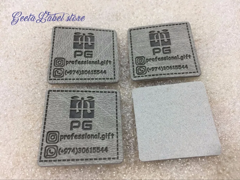 

Customized Brand Logo PU Leather labe For Garment,Bags,Hats