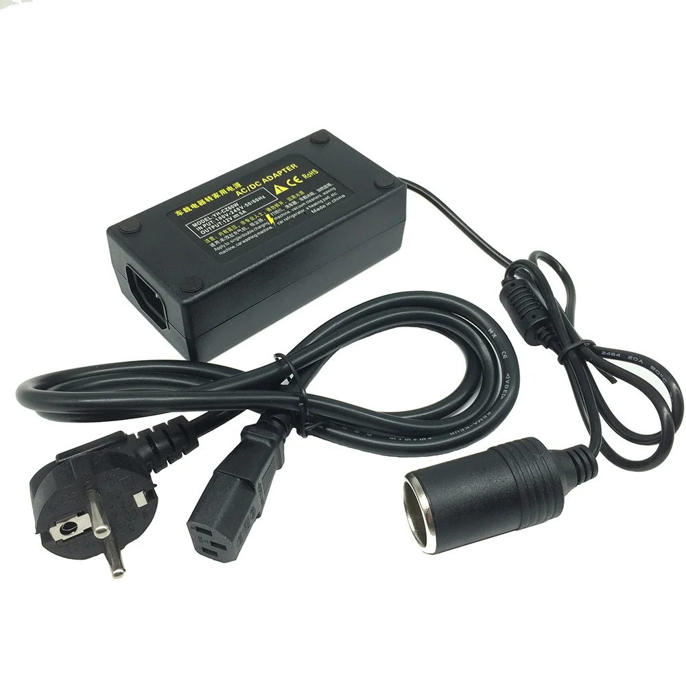 EU plug 5A 60 Вт автомобильный бытовой автомобильный прикуриватель адаптер переменного тока розетка 220 В переменного тока до 12 В постоянного тока преобразователь питания для домашнего использования инвертирующий