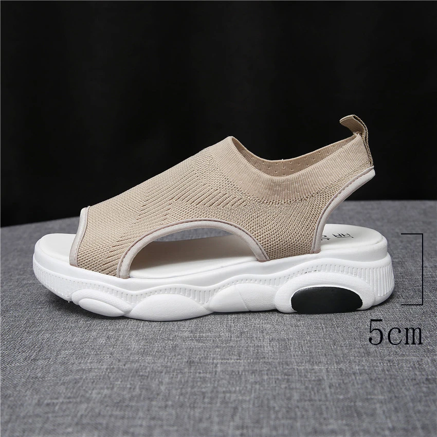 2019 peep toe platform sandals flat ladies women summer shoes sandale femme black #586 | Обувь