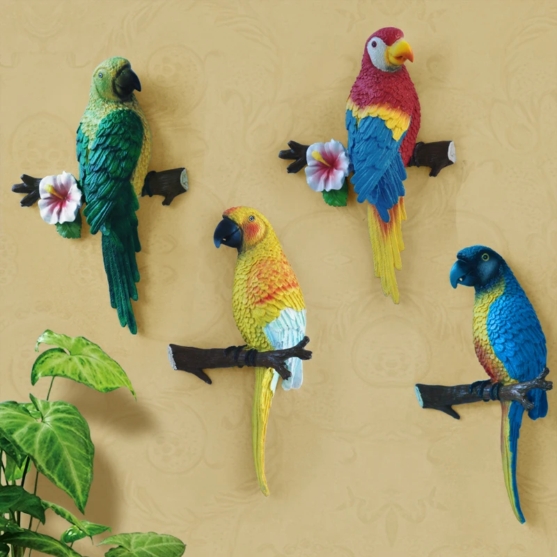 

Mural Ornaments Home Furnishing Parrot Living Room Tv Backdrop Wall Decoration Hanging Bird Home Decoration Accessories