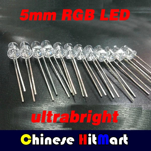 100 шт./лот Быстрая зарядка 5 мм RGB светодиодный 2 контактный ультра яркие