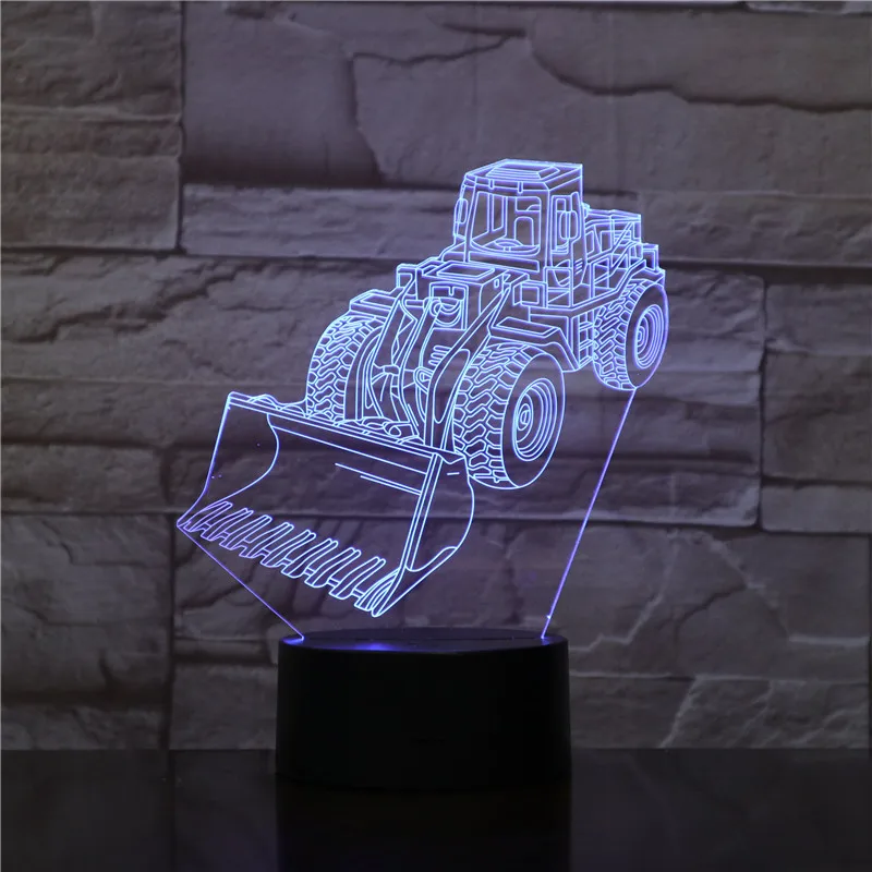 

Forklift Led Night Light Decoration 3d Illusion 7 Color Changing Childrens Kids Baby Nightlight Gifts Table Lamp Bedroom Decor