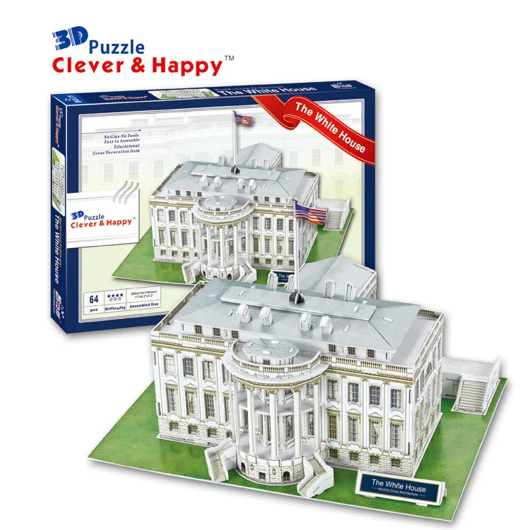 3d пазл Умная и счастливая Земля модель Белого дома (США) Пазл сделай сам для