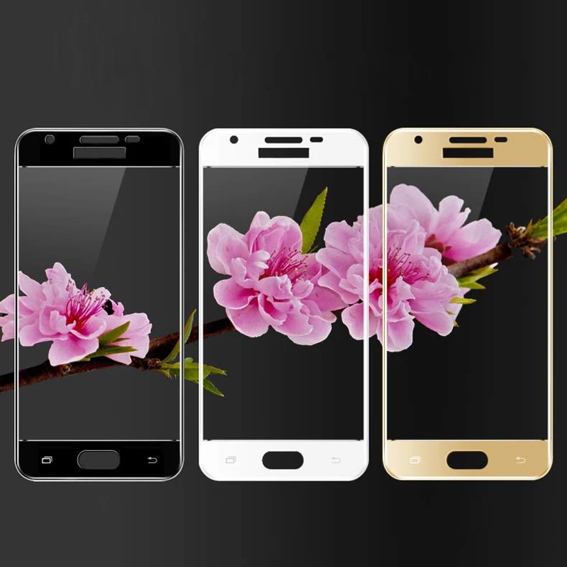 Черное белое золотое красочное закаленное стекло для Samsung Galaxy J3 J7 J5 2016 2017 Защитная