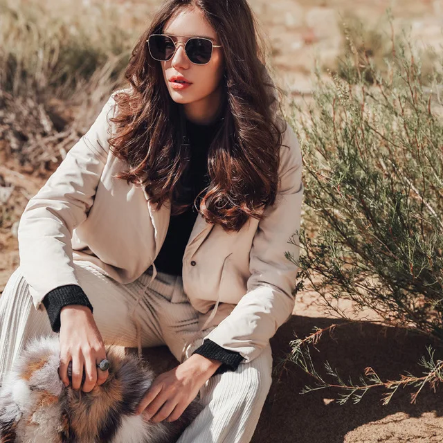 

High-quality European and American 90% real duck down coat jacket women genuine female cold winter Literary style coat wq84