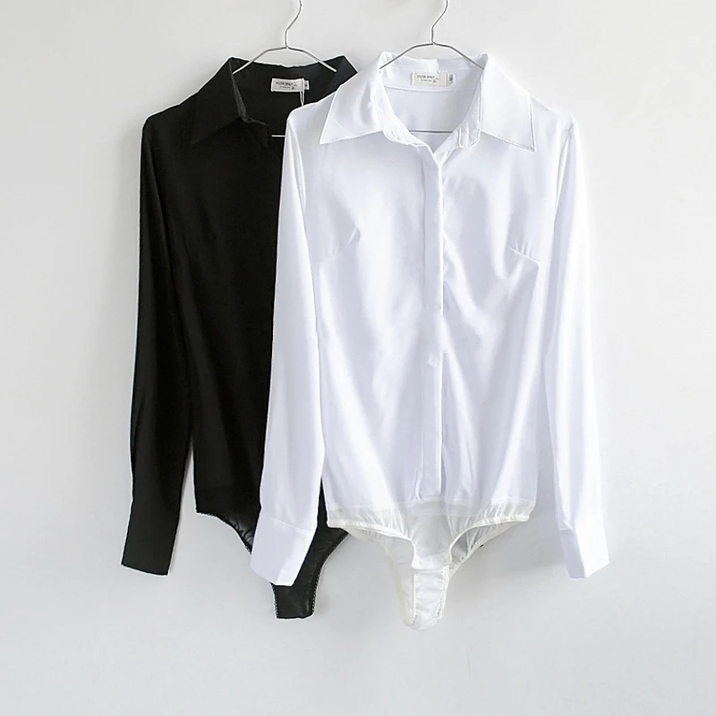 Новинка 2018 Женская Осенняя мода боди с длинным рукавом блузы белые Формальные