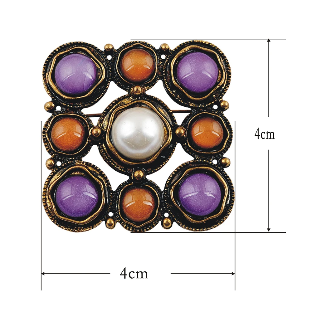 Женская Винтажная брошь в форме цветка разноцветная брошка из золотого сплава