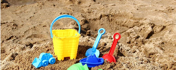 Пляжный набор с ведром для детей маленького размера, набор из нескольких частей с лопатой для песка, маленькая форма для песка, игровой песок, водные инструменты, детские игрушки