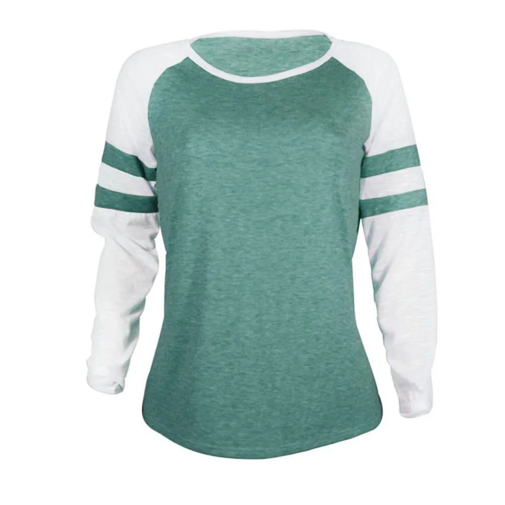 Женская рубашка в полоску с длинным рукавом и круглым вырезом|fashion t shirt women|t woment