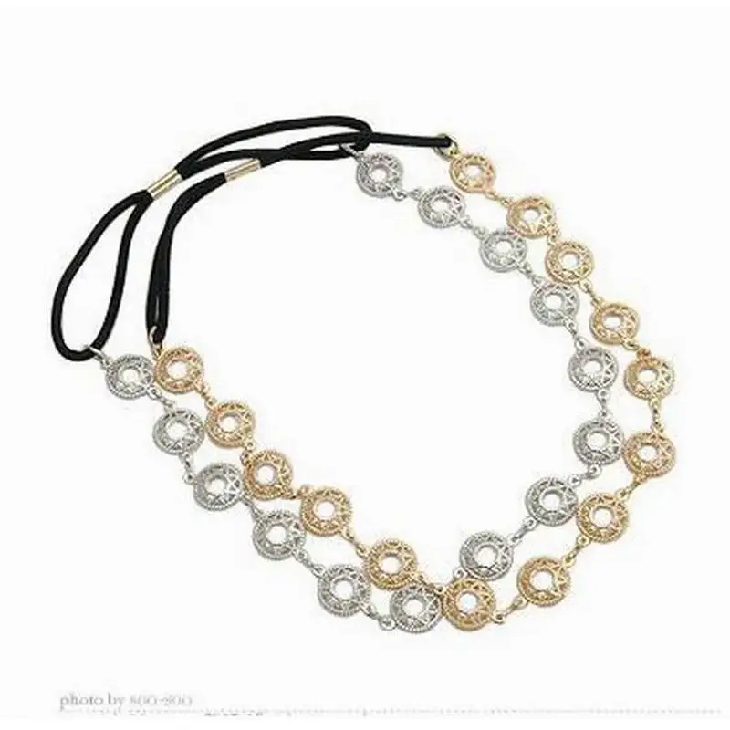 Модные блестящие короткие и универсальные открытые цветочные круглые повязки на