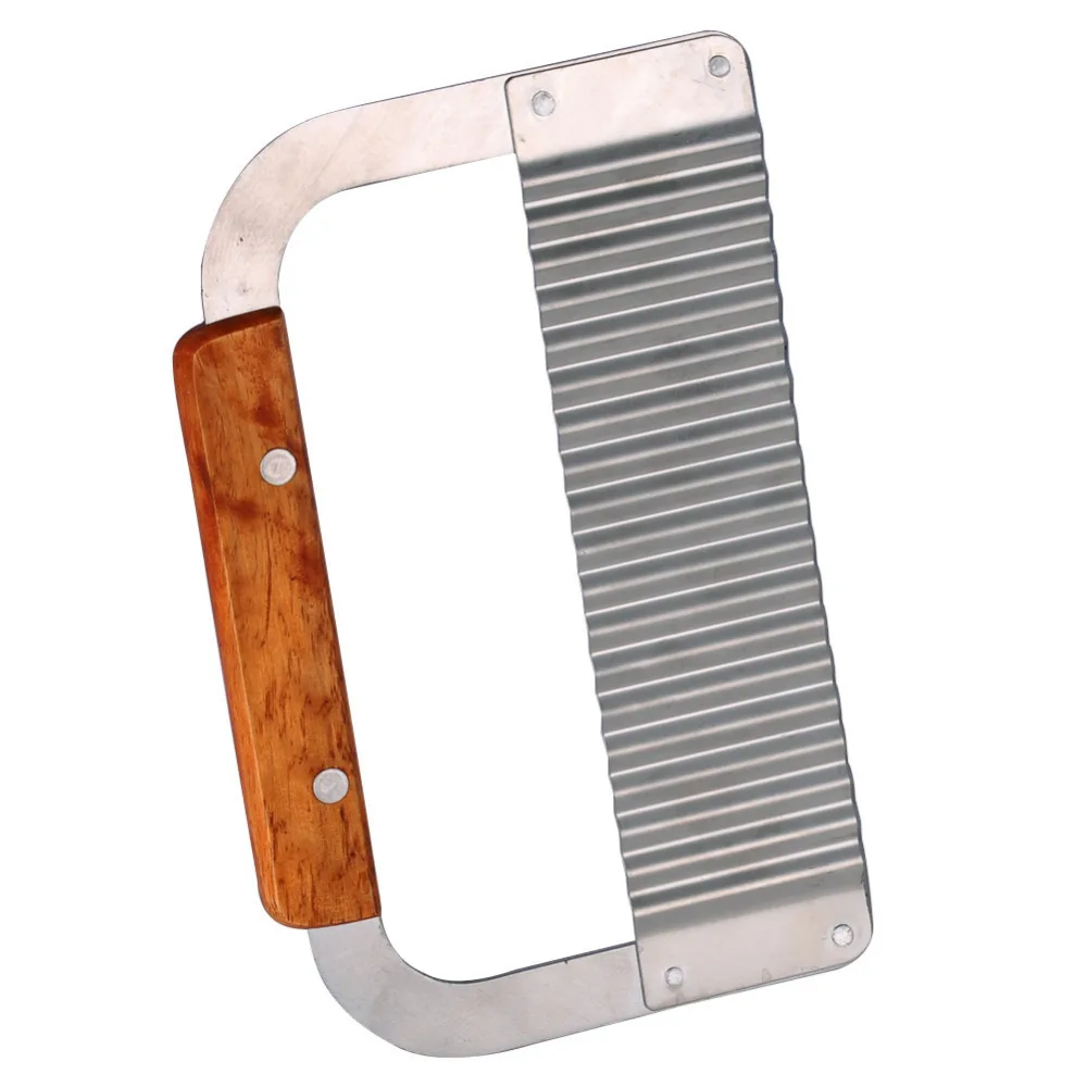 Новый гофрированный волнистый нож с деревянной ручкой для картофеля фри выпечки