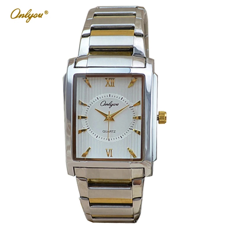 Wrist Watches for Women Men Rectangle Quartz Stainless Steel Ladies Dress Watch Gold Silver Straps Relogio Masculino 8809 |