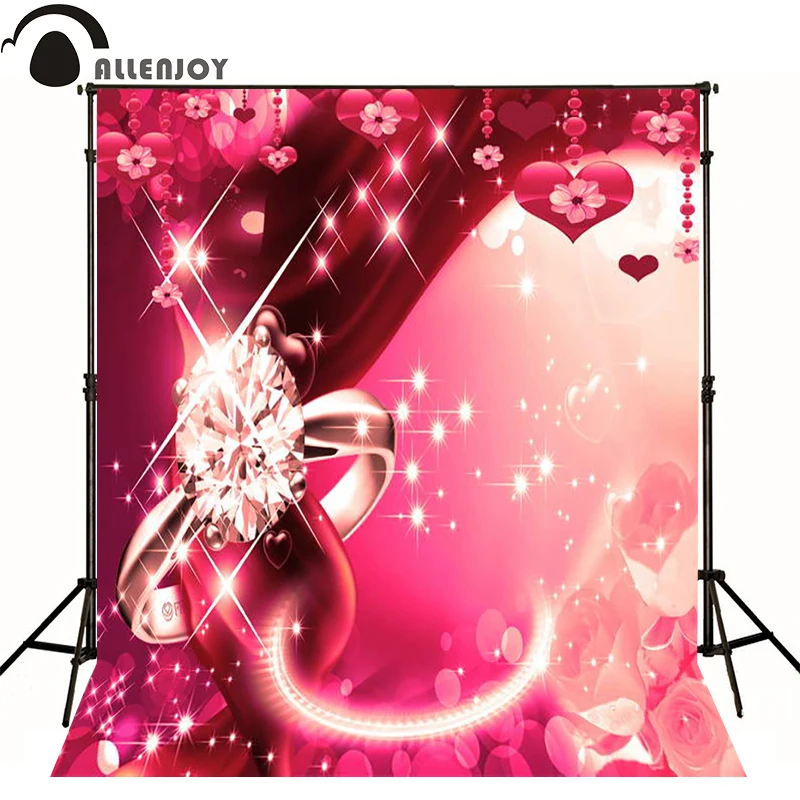 Allenjoy фотографическое фон Романтической любви сияющий бриллиантовое кольцо