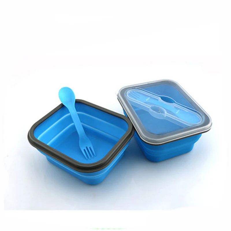 Силиконовый Ланчбокс складной портативный детский для пикника на открытом