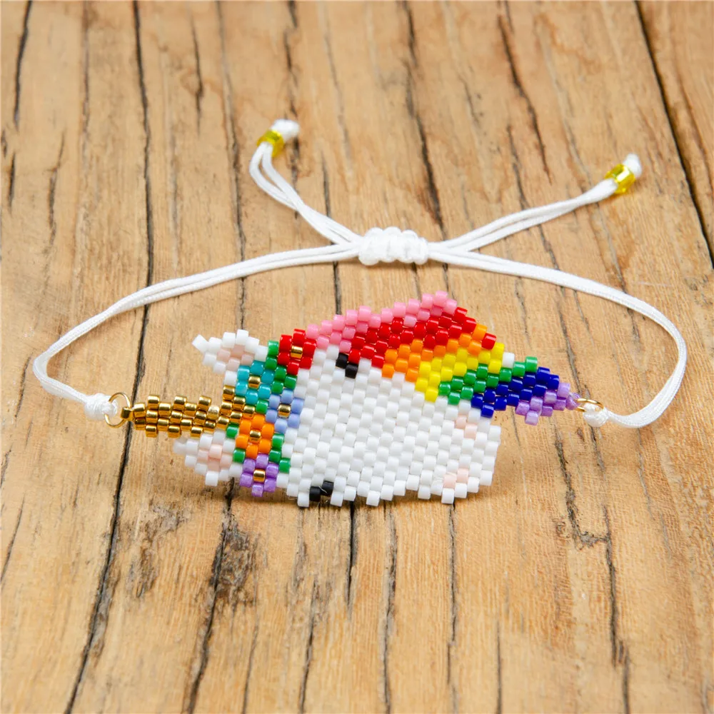 Shinus 5 шт/лот браслеты Miyuki браслет из бисера, браслет Delica Beads животный узор женские модные ювелирные изделия Бусины ткацкий станок