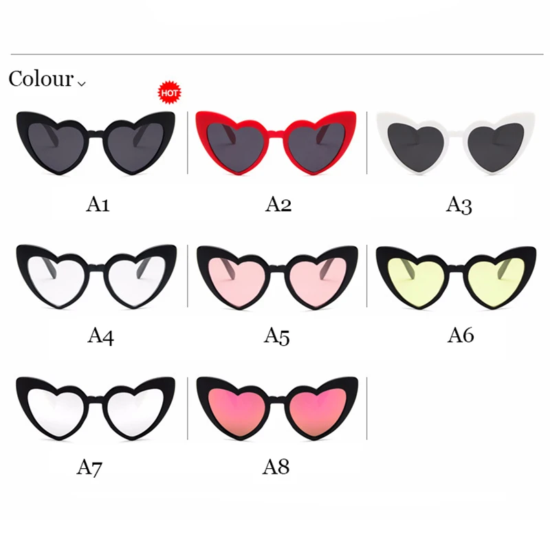 Новинка 2019 модные солнцезащитные очки в форме сердца женские брендовые