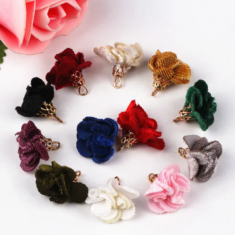 50pcs 1.8mm Mixed Color Flower Tassels For Jewelry Finding Diy Cell Earrings Necklace Charms Mobile Phone Straps Accessories